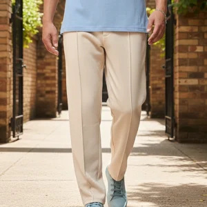 Men's Beige Warm Track Pants