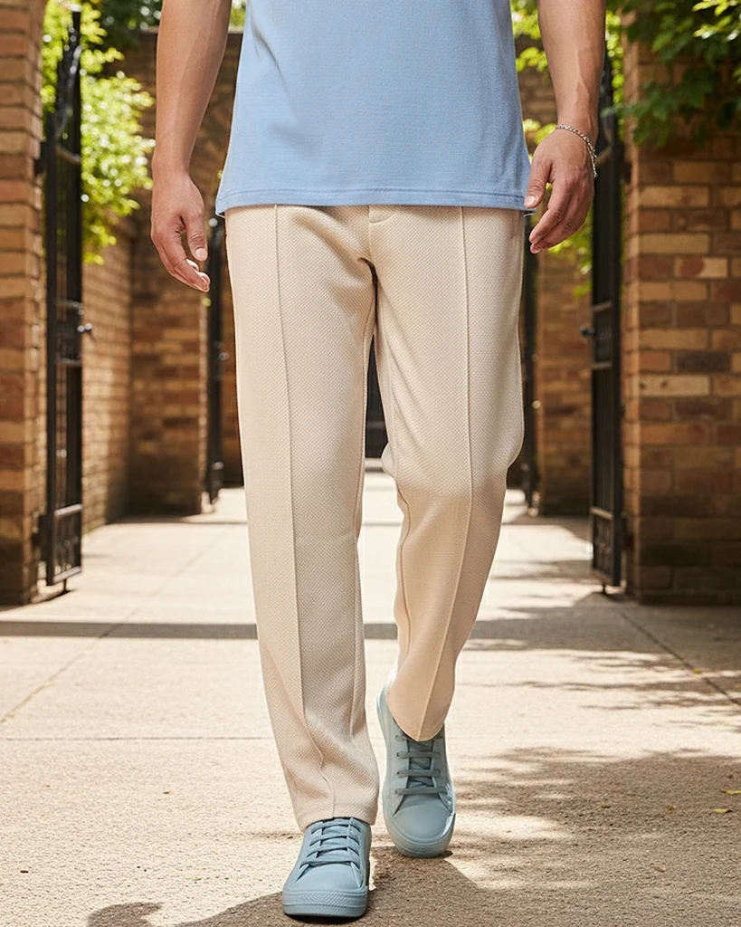 Men’s Beige Warm Track Pants