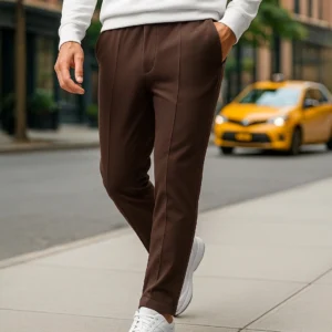 Men's Brown Warm Track Pants