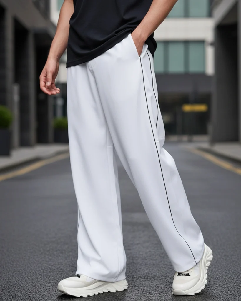 Men’s White Oversized Parachute Pants